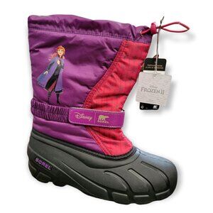 NEW Frozen Sorel Winter Boots Girls 6 Flurry Disney Frozen Snow Boots Purple